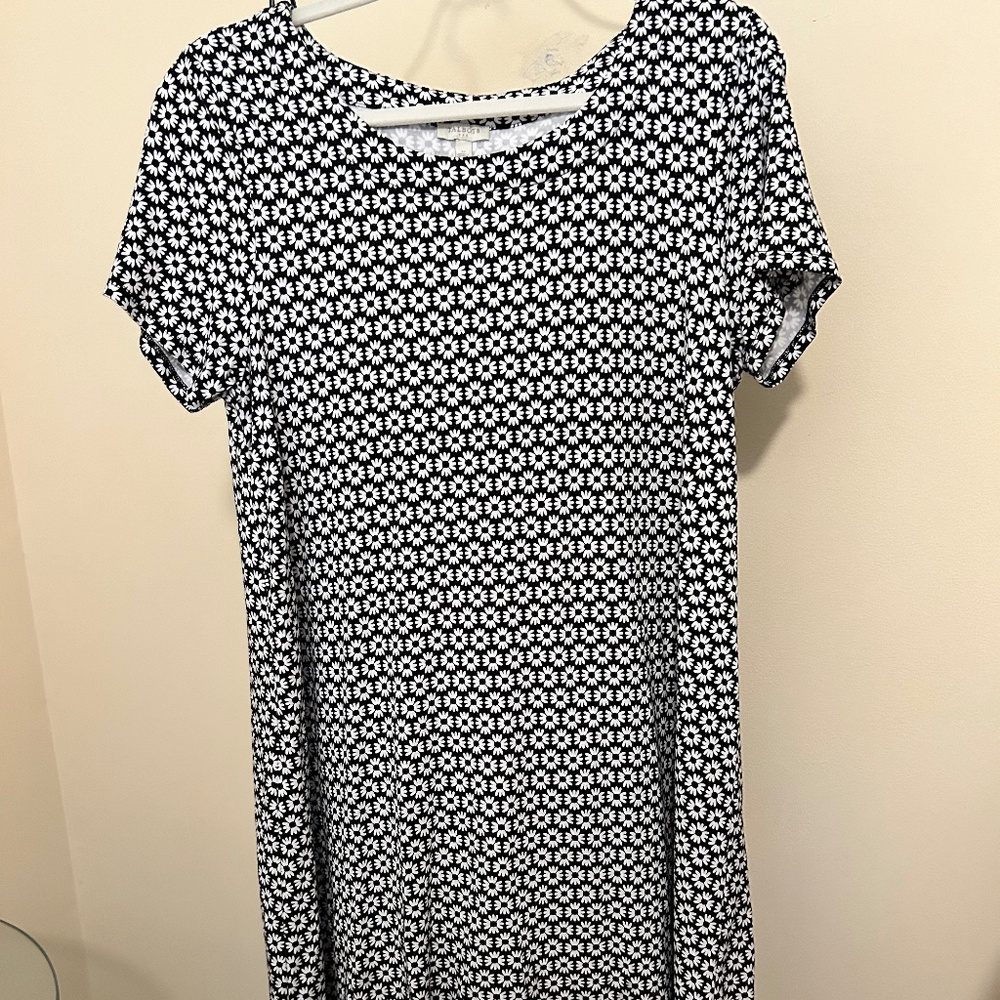 Talbots Black & White Print Dress